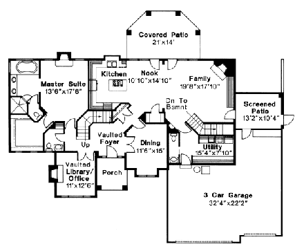 House Plan 69276 First Level Plan