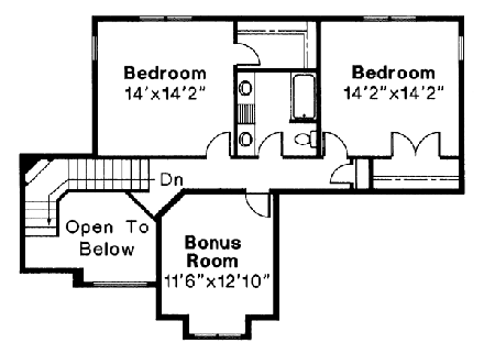 House Plan 69276 Second Level Plan