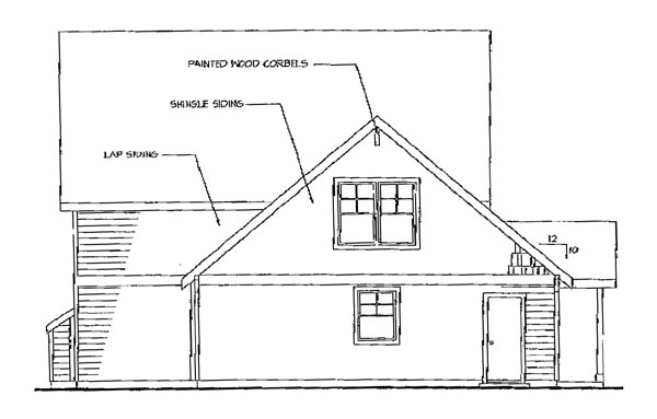 Bungalow Country Craftsman Traditional Rear Elevation of Plan 69277