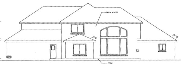 Traditional Rear Elevation of Plan 69283