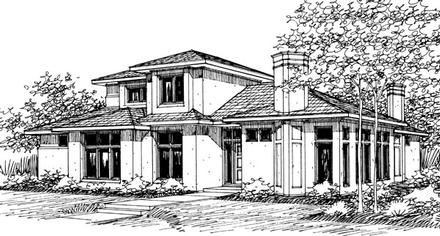 Contemporary Elevation of Plan 69285