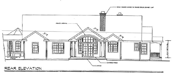 Country Rear Elevation of Plan 69288