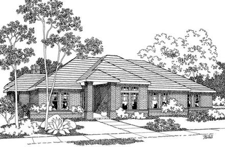Contemporary One-Story Traditional Elevation of Plan 69289