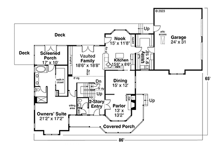 House Plan 69292 First Level Plan