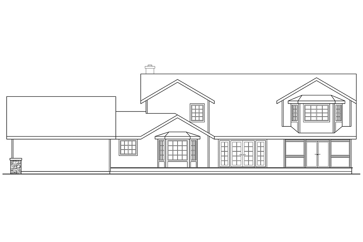 Country Rear Elevation of Plan 69292