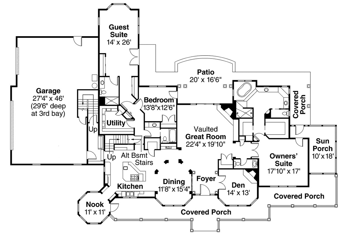 House Plan 69296 Level One