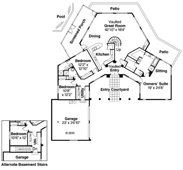 Mediterranean Ranch Southwest Level One of Plan 69307