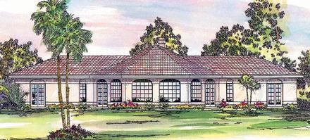 Mediterranean One-Story Ranch Elevation of Plan 69326