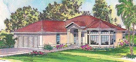 Florida One-Story Elevation of Plan 69328