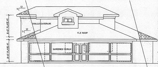 Florida Rear Elevation of Plan 69330