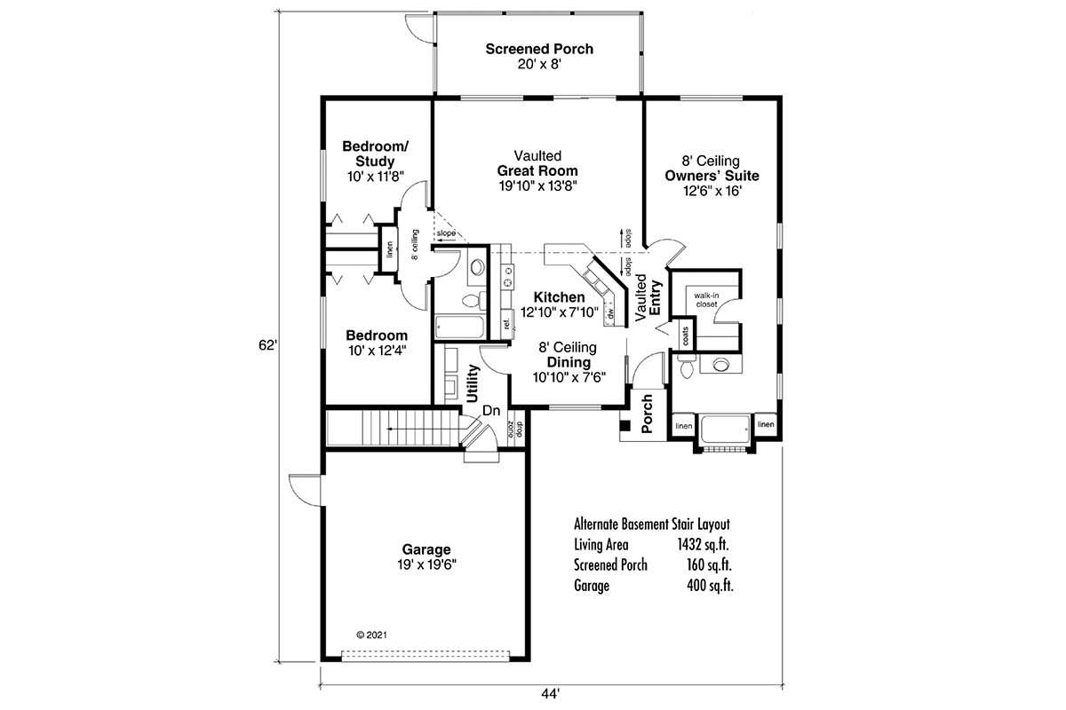 Florida One-Story Ranch Alternate Level One of Plan 69333