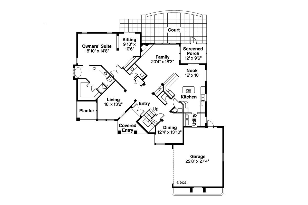 Contemporary Florida Prairie Style Southwest Level One of Plan 69335