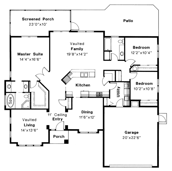 Florida One-Story Level One of Plan 69338