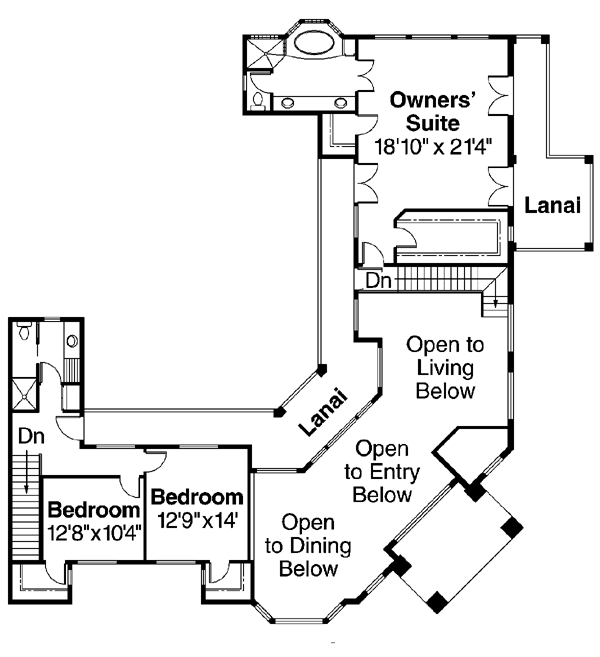 Contemporary Florida Mediterranean Southwest Level Two of Plan 69350