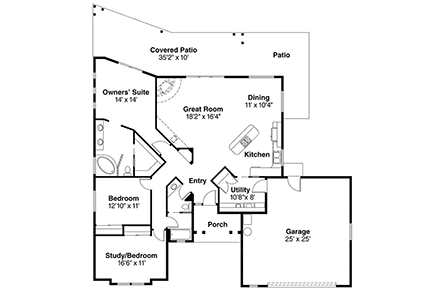 House Plan 69352 First Level Plan