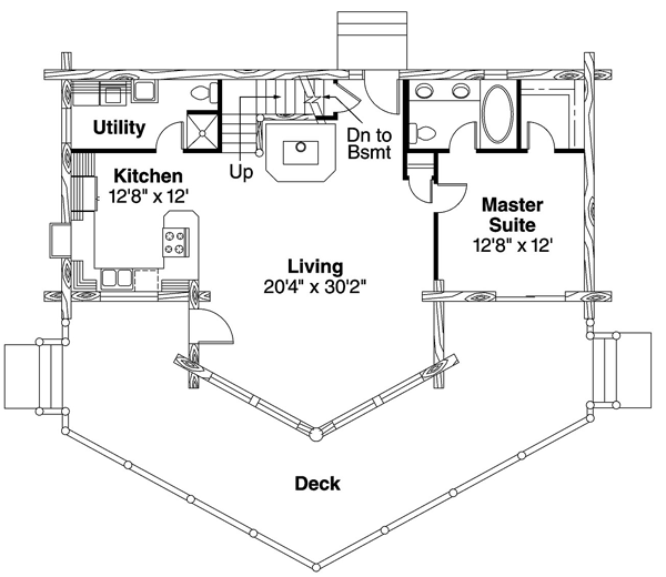 Contemporary Log Level One of Plan 69357