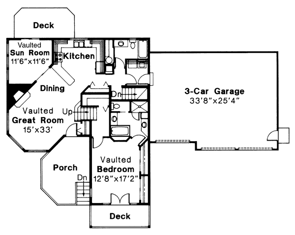 Contemporary Southwest Level One of Plan 69358