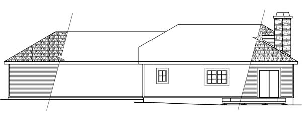 Contemporary Southwest Rear Elevation of Plan 69358