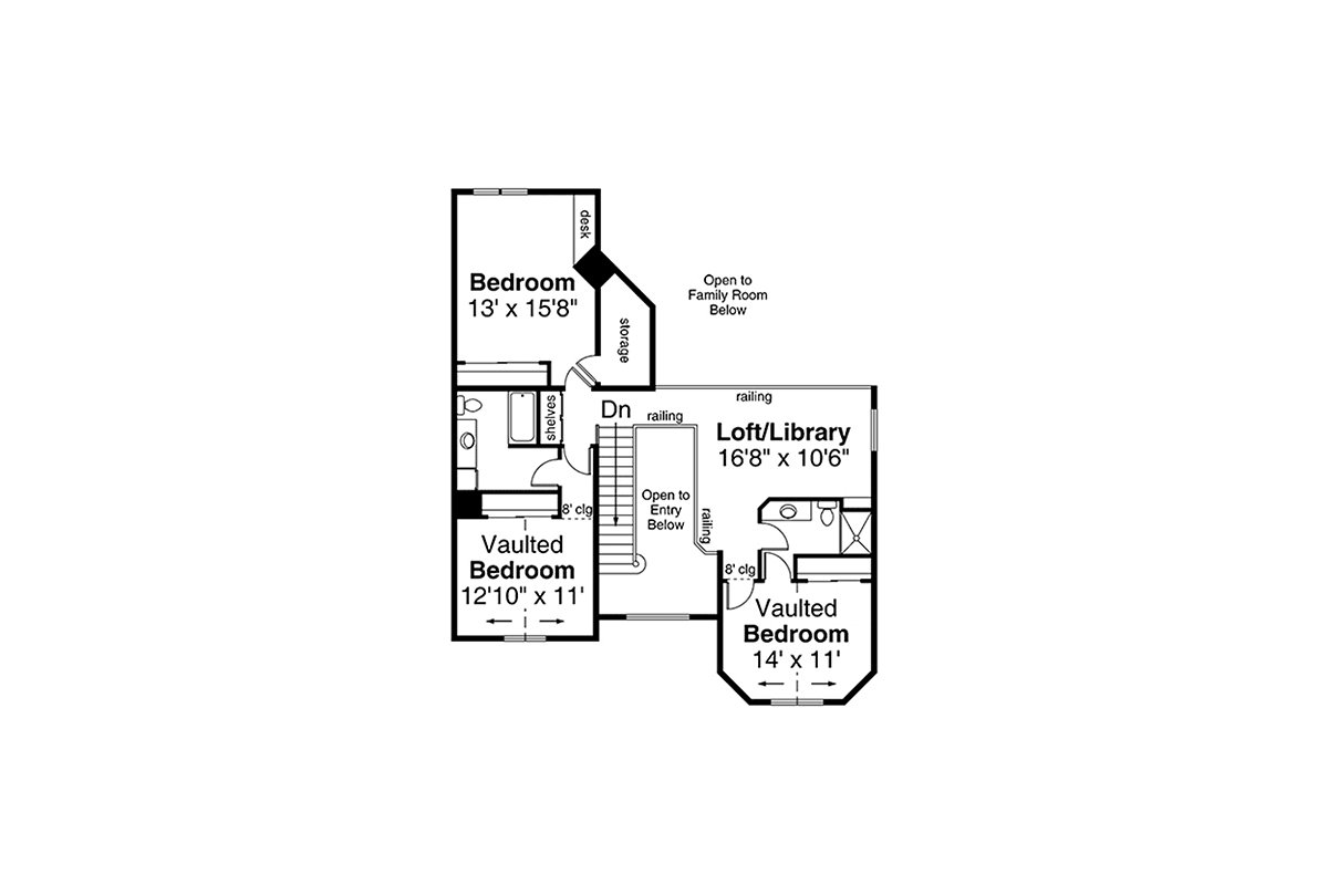 Country Farmhouse Level Two of Plan 69366