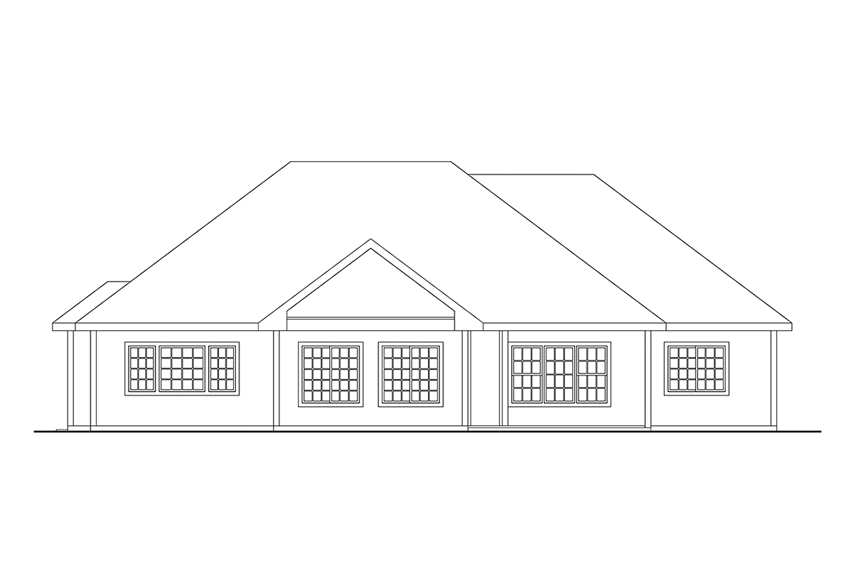 Traditional Rear Elevation of Plan 69368