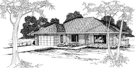 One-Story Traditional Elevation of Plan 69379