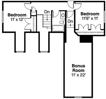 House Plan 69381 Second Level Plan