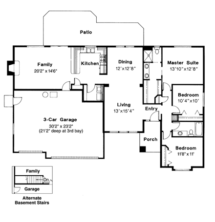 House Plan 69382 First Level Plan