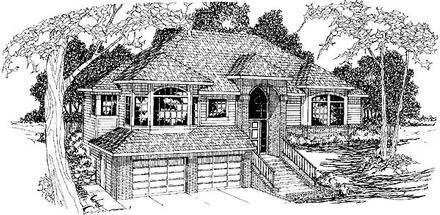 Contemporary Traditional Elevation of Plan 69389