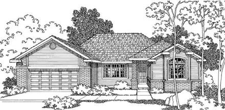 One-Story Traditional Elevation of Plan 69393