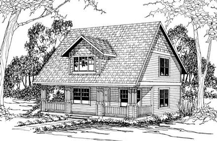 Cape Cod Cottage Country Elevation of Plan 69397