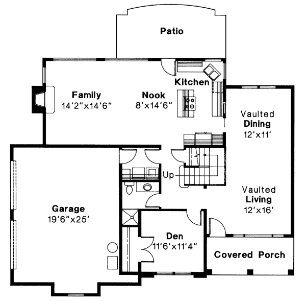 Contemporary Southwest Level One of Plan 69398