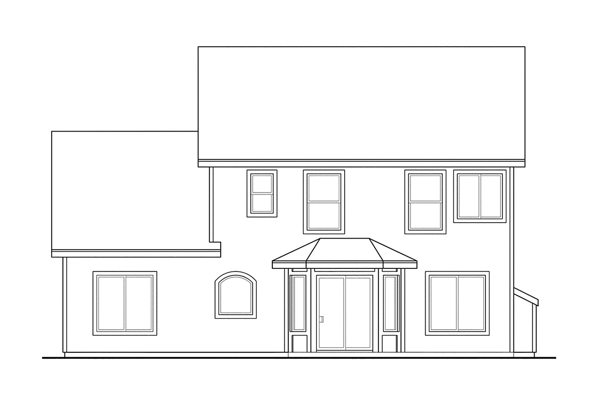 Country Rear Elevation of Plan 69402
