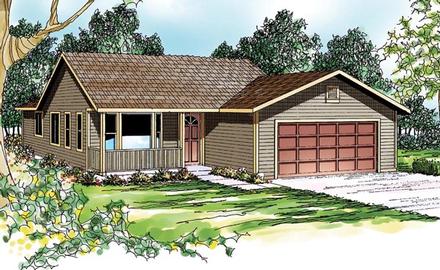 Contemporary Country One-Story Ranch Traditional Elevation of Plan 69403