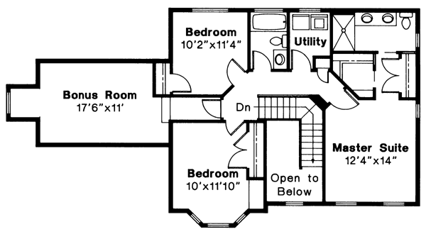 Contemporary Country Farmhouse Level Two of Plan 69406