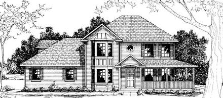Contemporary Country Farmhouse Elevation of Plan 69406