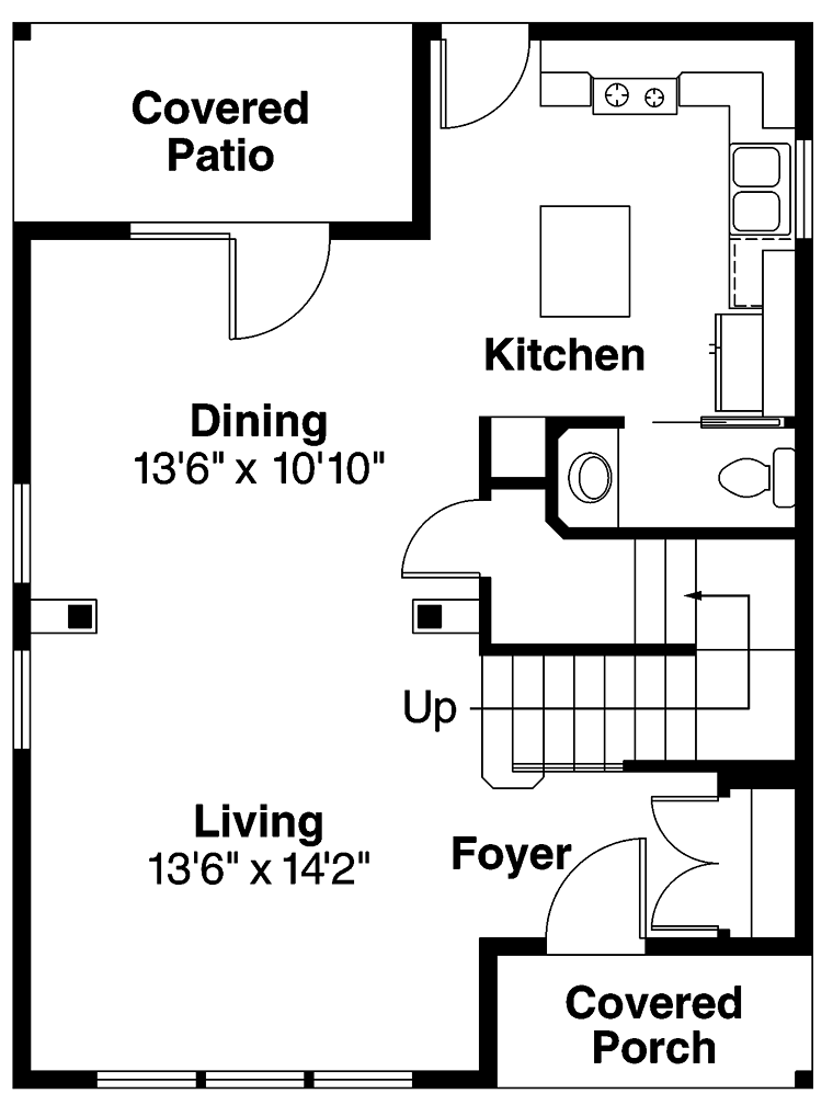 Country Craftsman Level One of Plan 69413