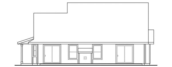 Country Rear Elevation of Plan 69416