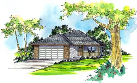 Country Narrow Lot Traditional Elevation of Plan 69417