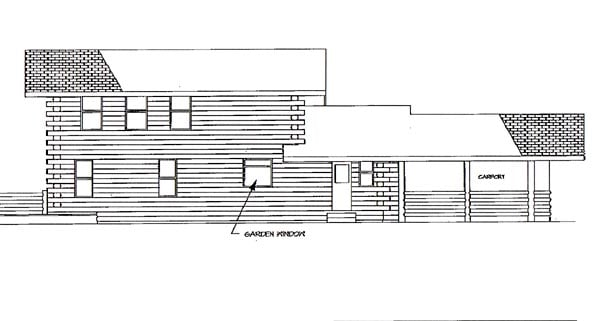 Log Rear Elevation of Plan 69418