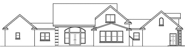 Country Rear Elevation of Plan 69425