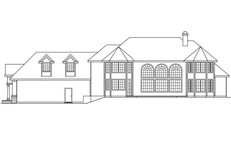 Mediterranean Rear Elevation of Plan 69429