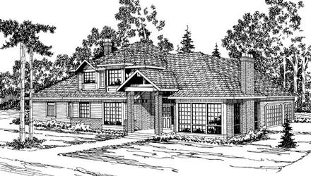 Contemporary Traditional Elevation of Plan 69430