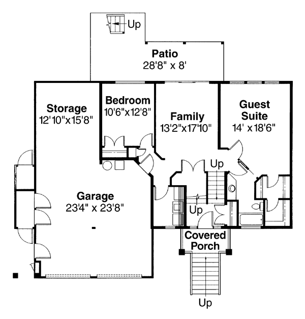 Contemporary Lower Level of Plan 69436