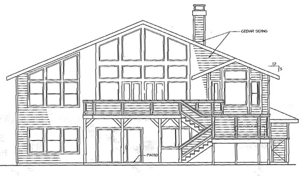 Contemporary Rear Elevation of Plan 69436