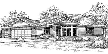 One-Story Traditional Elevation of Plan 69439