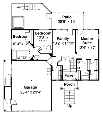 House Plan 69442 First Level Plan