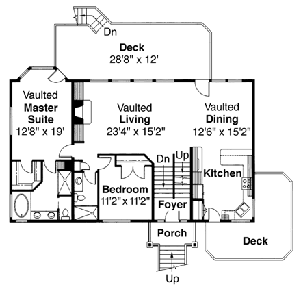 House Plan 69442 Second Level Plan