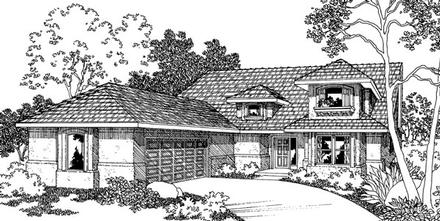 Contemporary Elevation of Plan 69447