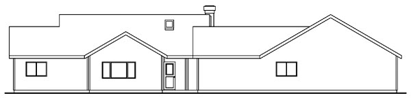 Traditional Rear Elevation of Plan 69463