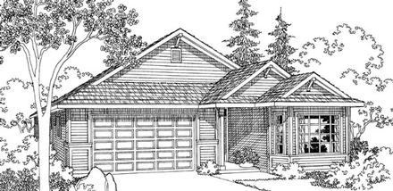 One-Story Traditional Elevation of Plan 69467